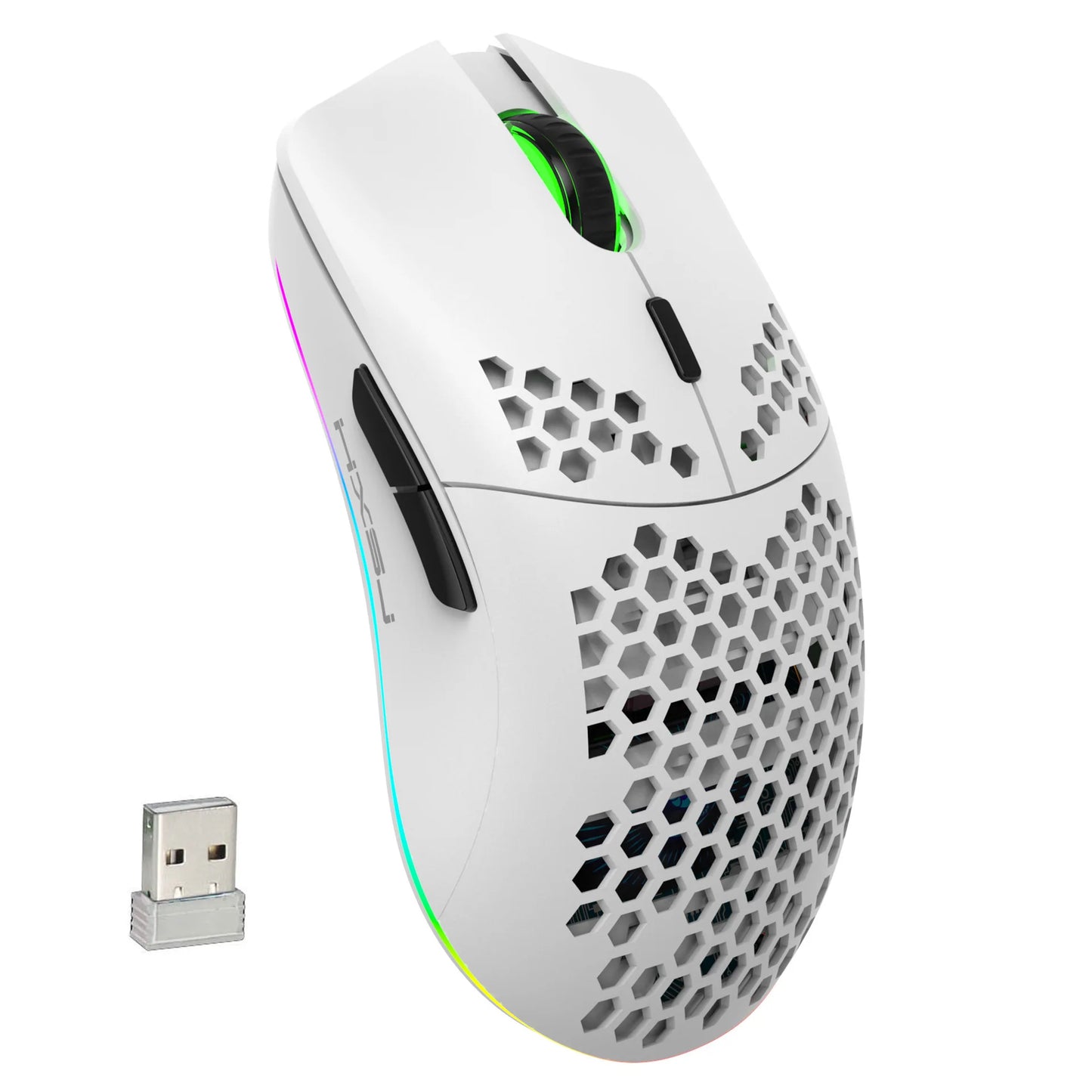 New T66 Rechargeable USB 2.4G Wireless Honeycomb Gaming Mouse RGB Lighting Mice Gamer Mouse for Notebook Desktop PC Computers