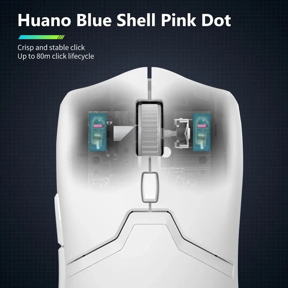 M800PRO Wireless Gaming Mouse PAW3395 Rechargeable Lightweight 26000DPI Tri-Mode Huano Pink Switches Matt UV Coating Mice