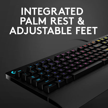 G213 Prodigy Gaming Keyboard, LIGHTSYNC RGB Backlit Keys, Spill-Resistant, Customizable Keys, Dedicated Multi-Media Keys, QWERTY UK Layout - Black