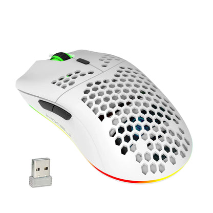 New T66 Rechargeable USB 2.4G Wireless Honeycomb Gaming Mouse RGB Lighting Mice Gamer Mouse for Notebook Desktop PC Computers