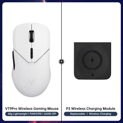 VT9PRO Wireless Gaming Mouse Esports Grade 68G Ultra-Light 26000DPI 8 Buttons Optical PAW3398 Computer Mouse for Laptop PC