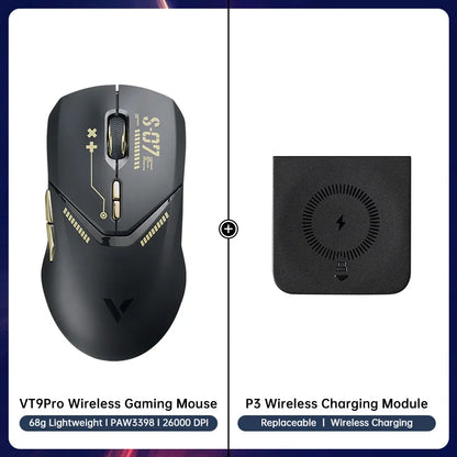 VT9PRO Wireless Gaming Mouse Esports Grade 68G Ultra-Light 26000DPI 8 Buttons Optical PAW3398 Computer Mouse for Laptop PC