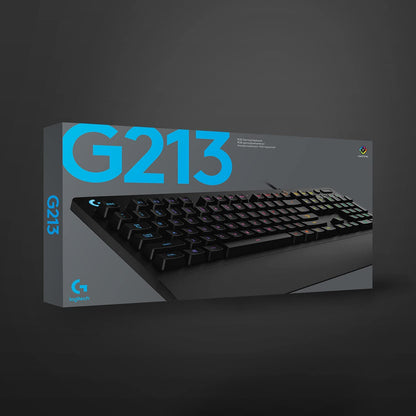 G213 Prodigy Gaming Keyboard, LIGHTSYNC RGB Backlit Keys, Spill-Resistant, Customizable Keys, Dedicated Multi-Media Keys, QWERTY UK Layout - Black