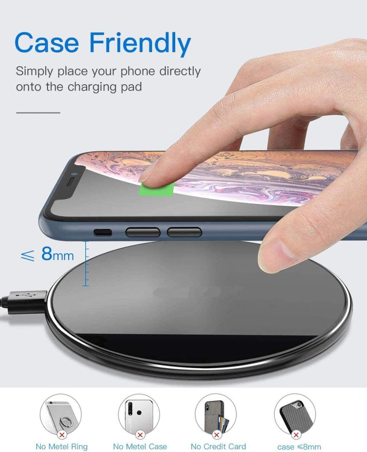 Fast Wireless Charger Charging Pad for Apple Iphone 15 & Samsung